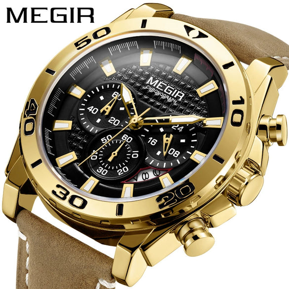 Men's Sports Multifunctional Watch Alloy Leather Round
