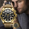 Men's Sports Multifunctional Watch Alloy Leather Round