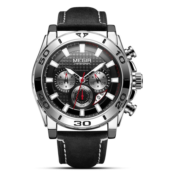 Men's Sports Multifunctional Watch Alloy Leather Round
