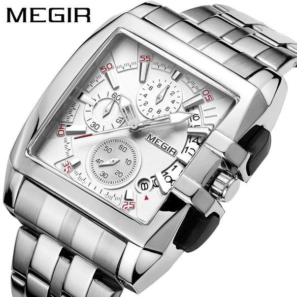 Men's Sports Outdoor Square Alloy And Stainless Steel Watch