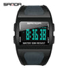 Men's Sports Outdoor Watch Resin Case Square Dial Mineral Reinforced Mirror