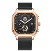 Men's Sports Quartz Watch Alloy Case Stainless Steel Strap Square Dial Leisure Style