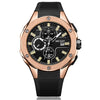 Men's Sports Watch Alloy Case Silicone Strap Quartz Movement Round Dial