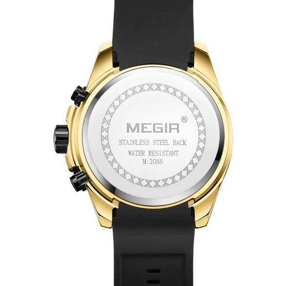 Men's Sports Watch Alloy Case Silicone Strap Round Dial