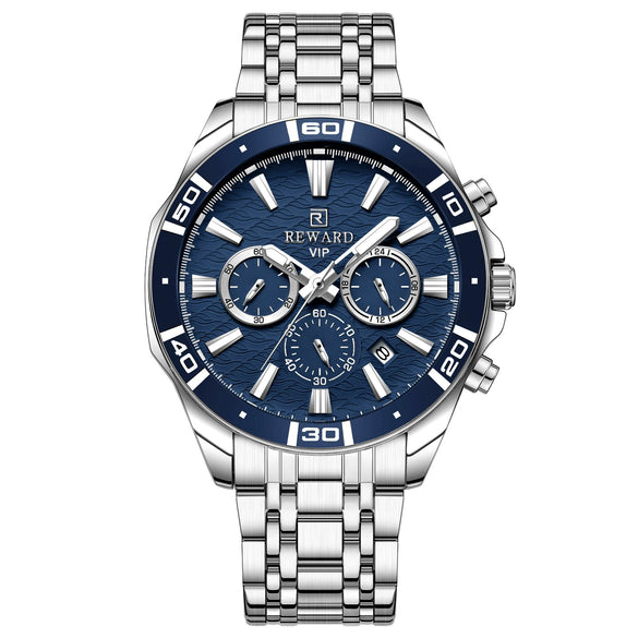 Men's Sports Watch Alloy Case Stainless Steel Belt Round Dial