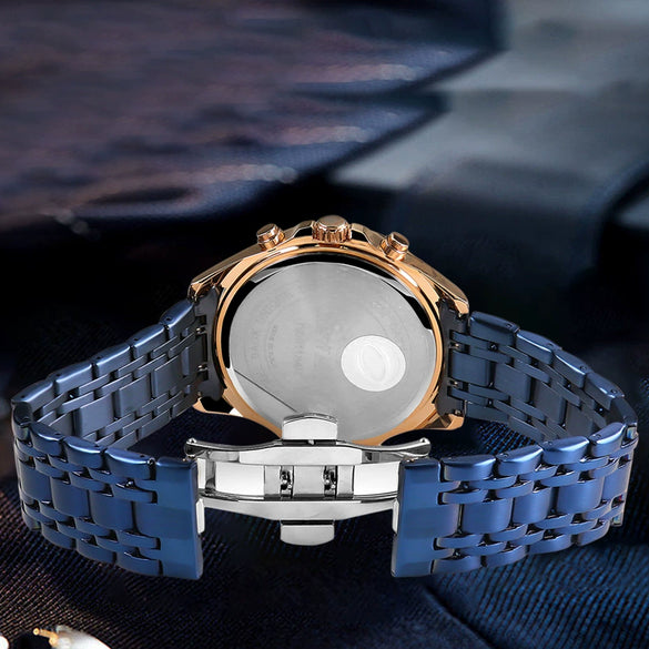 Men's Sports Watch Alloy Case Stainless Steel Belt Round Dial