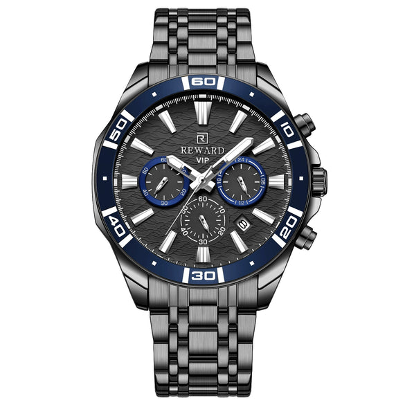 Men's Sports Watch Alloy Case Stainless Steel Belt Round Dial