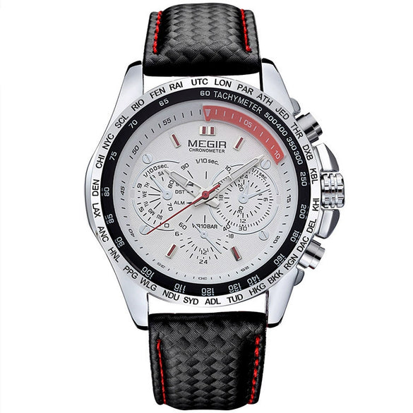 Men's Sports Watch Alloy High Belt Belt Round Dial