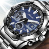 Men's Sports Watch Alloy Stainless Steel Round Dial Waterproof Luminous Onion Crown
