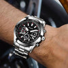 Men's Sports Watch Alloy Stainless Steel Round Dial Waterproof Luminous Onion Crown