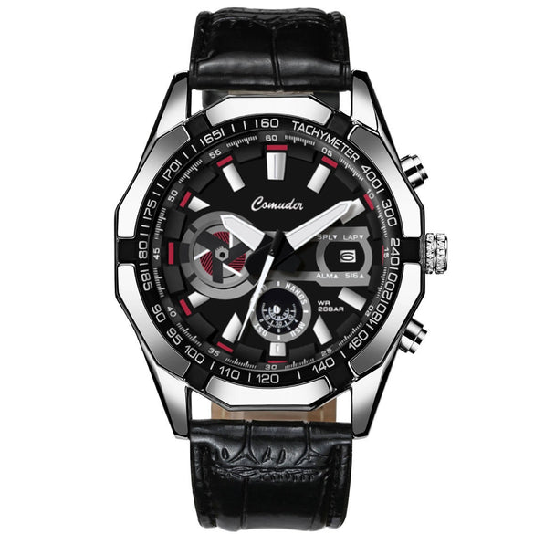 Men's Sports Watch Alloy Stainless Steel Round Dial Waterproof Luminous Onion Crown