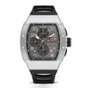 Men's Sports Watch Barrelshaped 316 Stainless Steel Case Silicone Strap Mineral Reinforced Glass Mirror