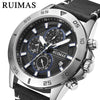 Men's Sports Watch Chronograph Calendar Luminous Waterproof Genuine Leather Strap Alloy Case Round Dial