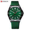 Men's Sports Watch Metal Case Silicone Strap Stainless Steel Buckle Round Dial Quartz Glass Mirror