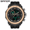 Men's Sports Watch Metal Case Silicone Strap Stainless Steel Clasp Round Dial Multifunctional Chronograph Luminous Waterproof