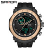 Men's Sports Watch Metal Case Silicone Strap Stainless Steel Clasp Round Dial Multifunctional Chronograph Luminous Waterproof