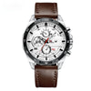 Men's Sports Watch Metal Microfiber Strap Leisure Round Waterproof