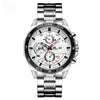 Men's Sports Watch Metal Microfiber Strap Leisure Round Waterproof