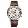 Men's Sports Watch Metal Microfiber Strap Leisure Round Waterproof
