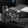 Men's Sports Watch Metal Microfiber Strap Leisure Round Waterproof