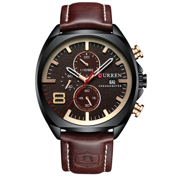 Men's Sports Watch Metal Stainless Steel Imitation Leather Round Casual Multifunctional Waterproof Quartz