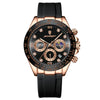 Men's Sports Waterproof Alloy Case Stainless Steel Strap Quartz Watch With Round Dial