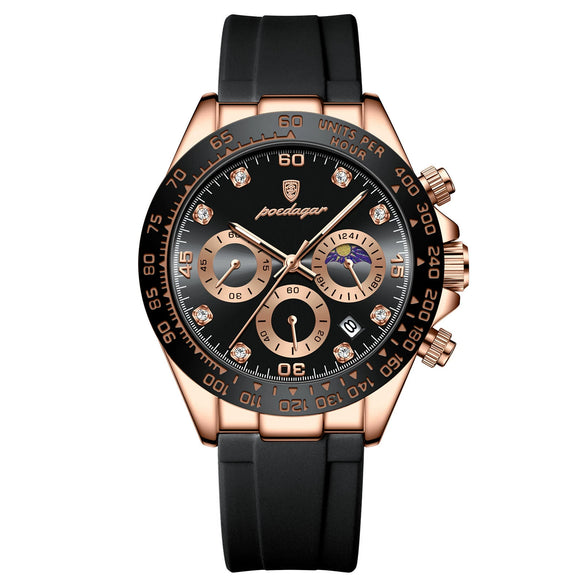 Men's Sports Waterproof Alloy Case Stainless Steel Strap Quartz Watch With Round Dial