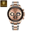 Men's Sports Waterproof Alloy Case Stainless Steel Strap Quartz Watch With Round Dial