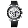 Men's Sports Waterproof Alloy Case Stainless Steel Strap Quartz Watch With Round Dial