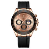 Men's Sports Waterproof Alloy Case Stainless Steel Strap Quartz Watch With Round Dial