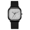 Men's Square Alloy Case And Silicone Strap Fashion Retro Quartz Watch With Stainless Steel Pin Buckle And Spiral Crown