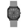 Men's Square Alloy Case And Silicone Strap Fashion Retro Quartz Watch With Stainless Steel Pin Buckle And Spiral Crown