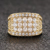 Men's Square Geometric Copper Zirconia Inlaid Niche Style Ring Jewelry