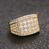 Men's Square Geometric Copper Zirconia Inlaid Niche Style Ring Jewelry