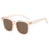 Men's Square Transparent Tea Frame Sunglasses With Pc Frame And Ac Lens Antiuv Big Face Trendy