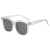 Men's Square Transparent Tea Frame Sunglasses With Pc Frame And Ac Lens Antiuv Big Face Trendy