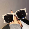 Men's Square Transparent Tea Frame Sunglasses With Pc Frame And Ac Lens Antiuv Big Face Trendy