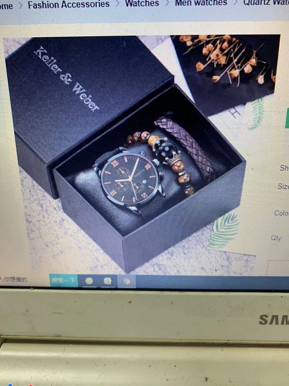 Men's Stainless Steel Alloy Quartz Watch And Bracelet Set Square Dial Leisure Style