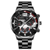 Men's Stainless Steel And Alloy Leisure Pointer Quartz Wrist Watch With Calendar And Printed Logo Round Dial