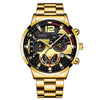 Men's Stainless Steel And Alloy Leisure Pointer Quartz Wrist Watch With Calendar And Printed Logo Round Dial