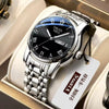 Men's Stainless Steel And Alloy Watch With Automatic Movement Waterproof Luminous Calendar Round Dial Spiral Crown Mineral Strengthened Glass Mirror