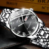 Men's Stainless Steel And Alloy Watch With Automatic Movement Waterproof Luminous Calendar Round Dial Spiral Crown Mineral Strengthened Glass Mirror