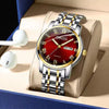 Men's Stainless Steel And Alloy Watch With Automatic Movement Waterproof Luminous Calendar Round Dial Spiral Crown Mineral Strengthened Glass Mirror