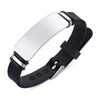 Men's Stainless Steel And Silicone Geometric Style Bracelet