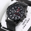 Men's Stainless Steel Automatic Movement Hollow Calendar Sports Watch With Rose Gold Clasp Round Dial Business Style Waterproof Luminous