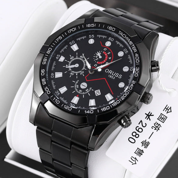 Men's Stainless Steel Automatic Movement Hollow Calendar Sports Watch With Rose Gold Clasp Round Dial Business Style Waterproof Luminous