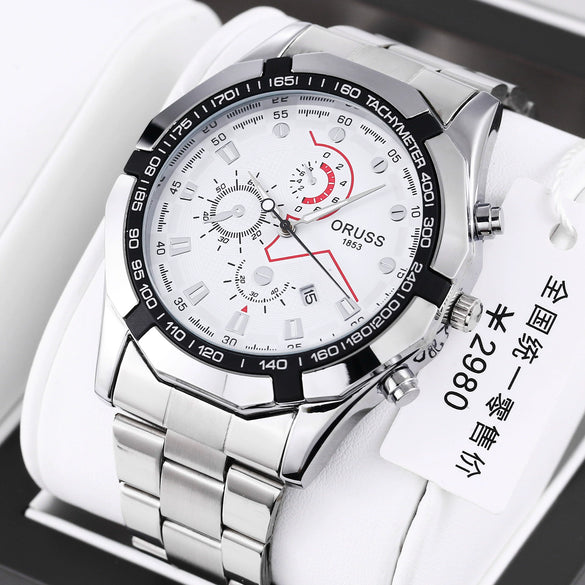 Men's Stainless Steel Automatic Movement Hollow Calendar Sports Watch With Rose Gold Clasp Round Dial Business Style Waterproof Luminous