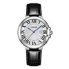 Men's Stainless Steel Automatic Waterproof Business Style Round Dial Imitation Mechanical Watch