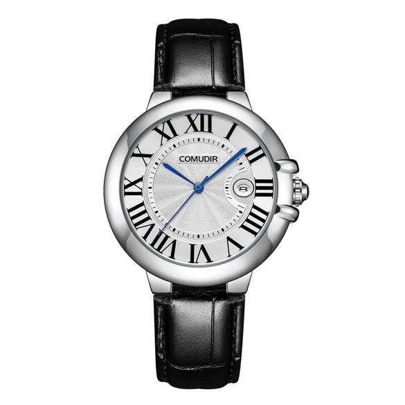 Men's Stainless Steel Automatic Waterproof Business Style Round Dial Imitation Mechanical Watch