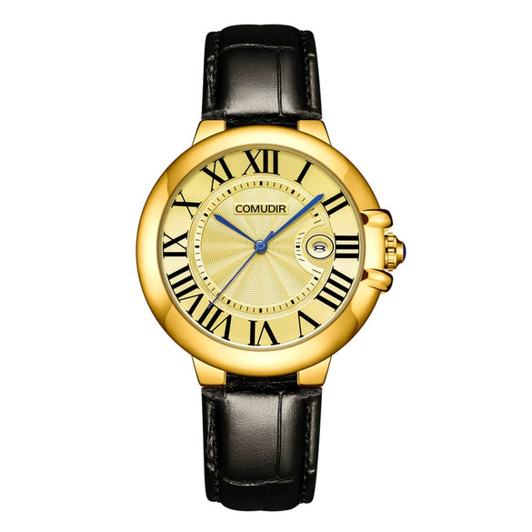 Men's Stainless Steel Automatic Waterproof Business Style Round Dial Imitation Mechanical Watch